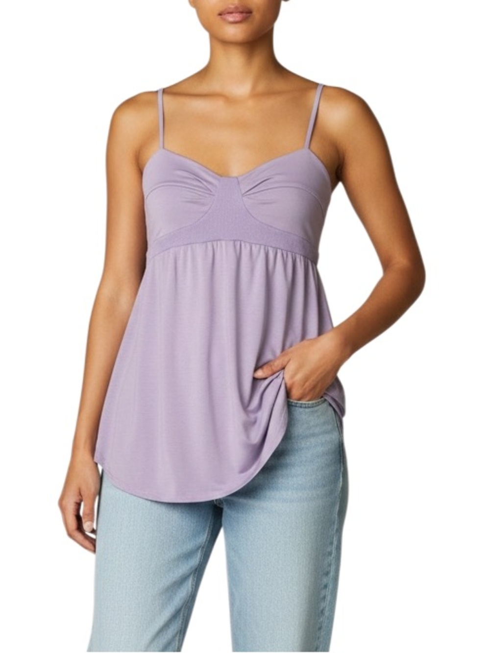 Aritzia Wilfred Spaghetti Strap Babydoll Tank Top Lavender